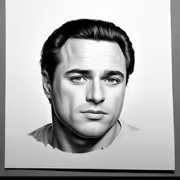 an etcet portrait of a man with a serious look