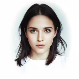 a woman looking at the camera with one eye partially open