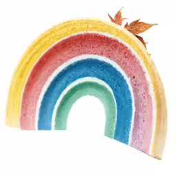 a white picture with an interesting rainbow design