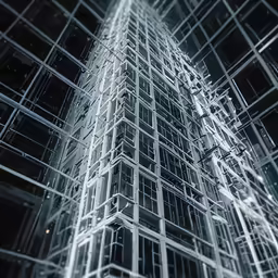 a very large metallic building with many windows