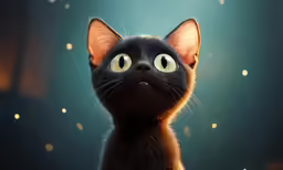 a cat looking up at a sky full of stars