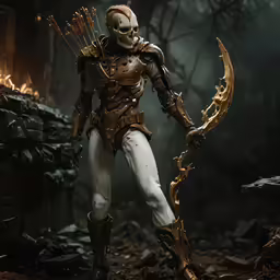 a creature is dressed as a man with horns and a whip in his hand