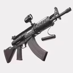 the akr - 20 is a big rifle with an m10 machine gun on it