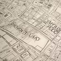 a paper that has an old city map