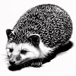 an animal that is sitting down looking straight ahead