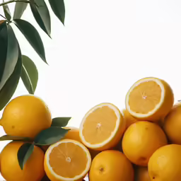 several pieces of a citrus fruit on display