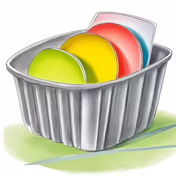there are three colorful balls in a tin