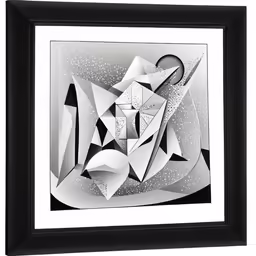 a black and white image of abstract shapes