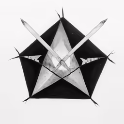 a black and white photo of a design that resembles triangles