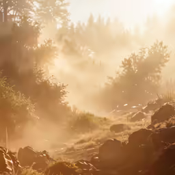an image of some very pretty scenery in the woods
