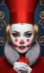 a clown with headphones and a makeup job