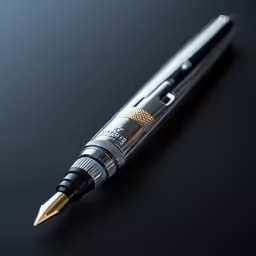a pen sits on top of a table