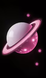 a white saturn is shown against a black background