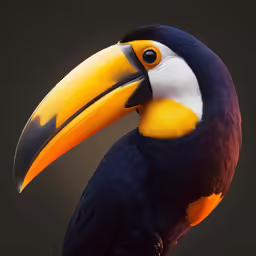 toucan with a yellow and black beak perched on a branch