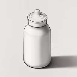 an empty bottle sitting on top of a table