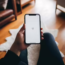 a person holding their iphone in their hand