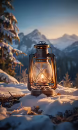 a small lantern that has a candle lit in it