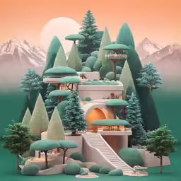 a very pretty house with a nice mountain in the background
