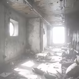 the empty room is being repaired and some windows