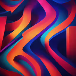 a closeup of a multicolored pattern with different colors,colorful wavy lines on a black background