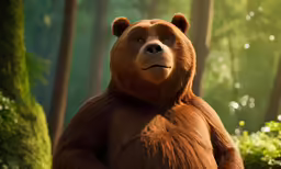 an animated animal poses in the forest for the camera