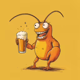 a cartoon character drinking some beer