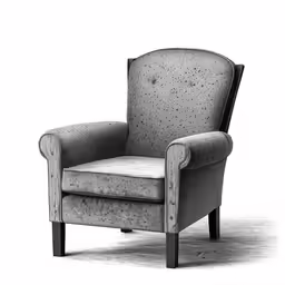 a black and white photo of a chair