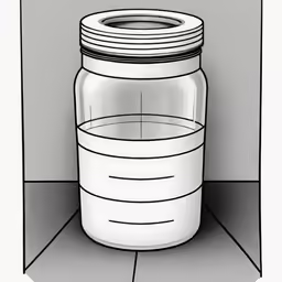 a drawing of a plastic jug containing water