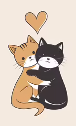 a couple of cats hugging on top of each other