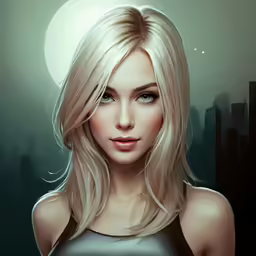 the digital painting features an image of a woman
