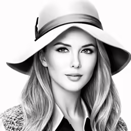 a beautiful blond woman wearing a hat