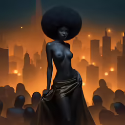 a naked black woman in an egyptian city
