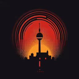 the berlin poster shows an artistic view of the city
