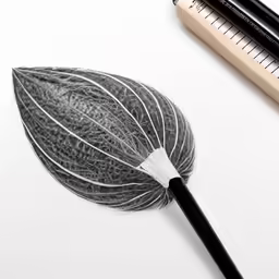 an object on a table that is drawn with pencils