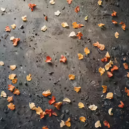 there are many different leaves on the ground