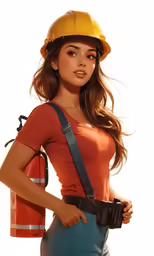 a cartoon of a woman in construction gear