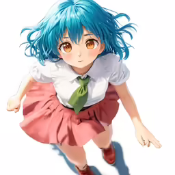 a female anime character is in a short dress