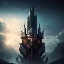 the demonic face is on the back of a giant clock tower