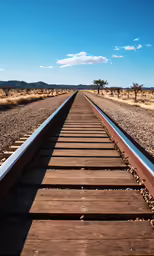 a view of train tracks and trees on the side
