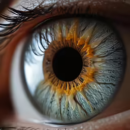 an eye is shown with an extreme close up view