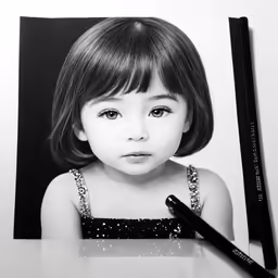 a young girl is sitting with two sticks