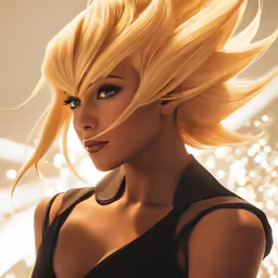 blond female with hair blowing in the wind