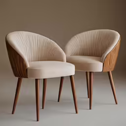 two chairs on a gray surface with a light grey background