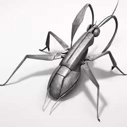 a metal bug made from a paper cut out