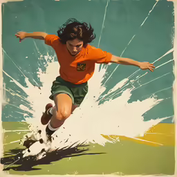 a man in the motion of a soccer ball
