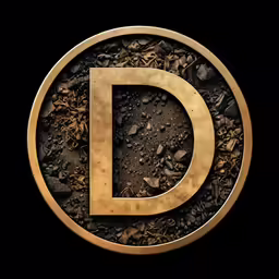 a picture of rocks and a golden letters d