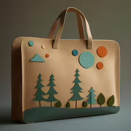 an image of a bag designed to look like a mountain scene