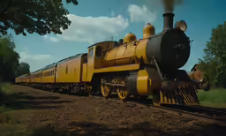 this is an old yellow train on tracks