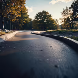 a road going through some woods in the daytime