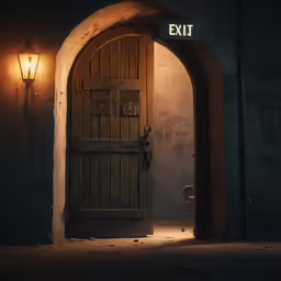 there is a large wooden door that is open